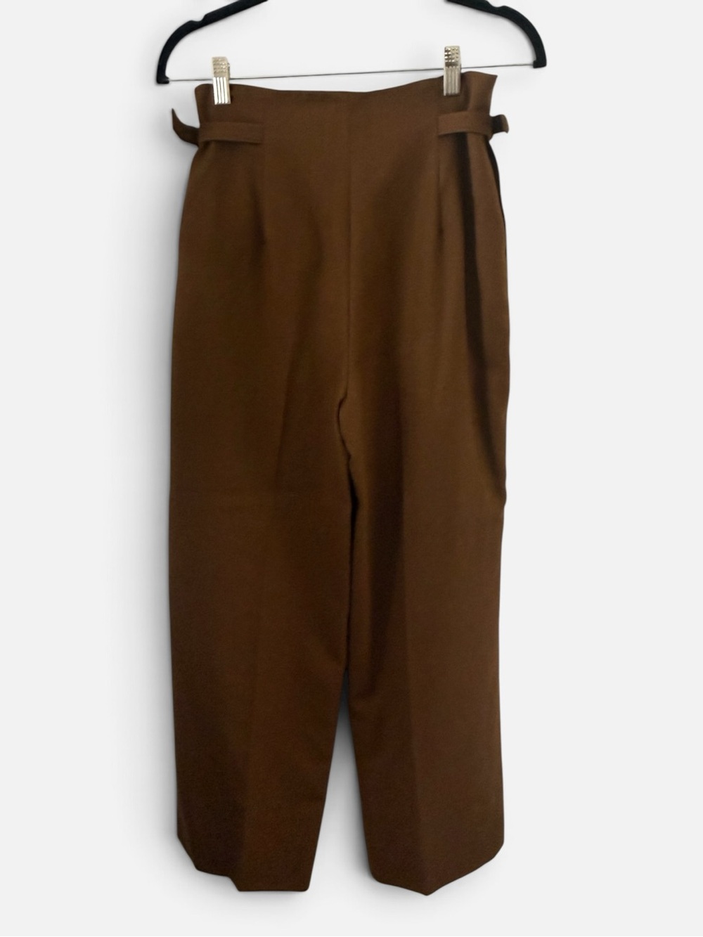 Dior Brown Wide-Leg Trousers with Side Buckle Detail - Picture 8 of 9
